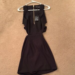 NBD Black Naven Backless V-Neck Dress